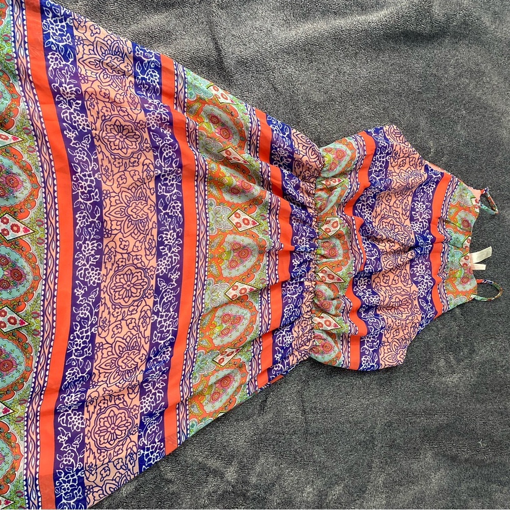 Pink Owl Multicolor Bohemian Summer Dress. Boho mini dress size small - Picture 6 of 10